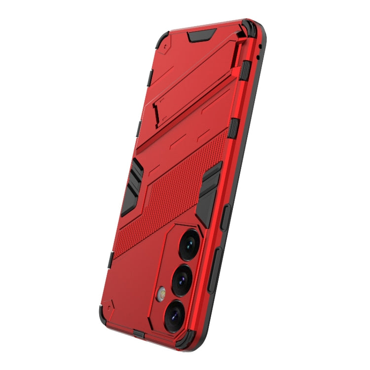 For Samsung Galaxy S24+ 5G Punk Armor 2 in 1 PC + TPU Shockproof Phone Case with Invisible Holder(Red) - Galaxy S24+ 5G Cases by PMC TechLife | Online Shopping South Africa | PMC TechLife