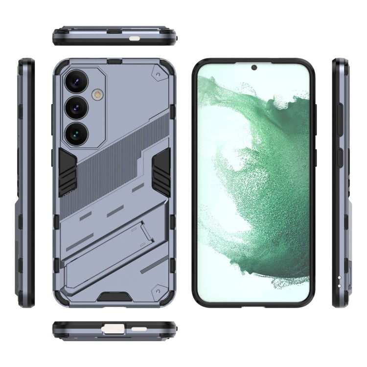 For Samsung Galaxy S24+ 5G Punk Armor 2 in 1 PC + TPU Shockproof Phone Case with Invisible Holder(Grey) - Galaxy S24+ 5G Cases by PMC TechLife | Online Shopping South Africa | PMC TechLife