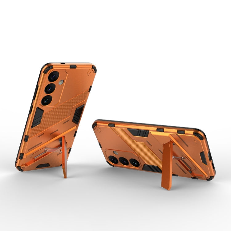For Samsung Galaxy S24+ 5G Punk Armor 2 in 1 PC + TPU Shockproof Phone Case with Invisible Holder(Orange) - Galaxy S24+ 5G Cases by PMC TechLife | Online Shopping South Africa | PMC TechLife | Buy Now Pay Later Mobicred
