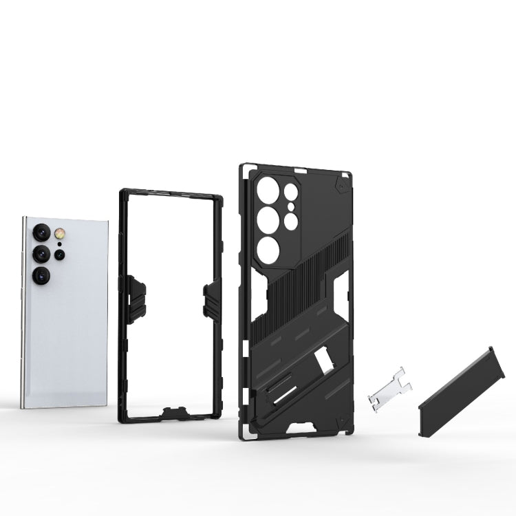 For Samsung Galaxy S24 Ultra 5G Punk Armor 2 in 1 PC + TPU Shockproof Phone Case with Invisible Holder(Black) - Galaxy S24 Ultra 5G Cases by PMC TechLife | Online Shopping South Africa | PMC TechLife