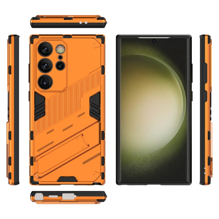 For Samsung Galaxy S24 Ultra 5G Punk Armor 2 in 1 PC + TPU Shockproof Phone Case with Invisible Holder(Orange) - Galaxy S24 Ultra 5G Cases by PMC TechLife | Online Shopping South Africa | PMC TechLife