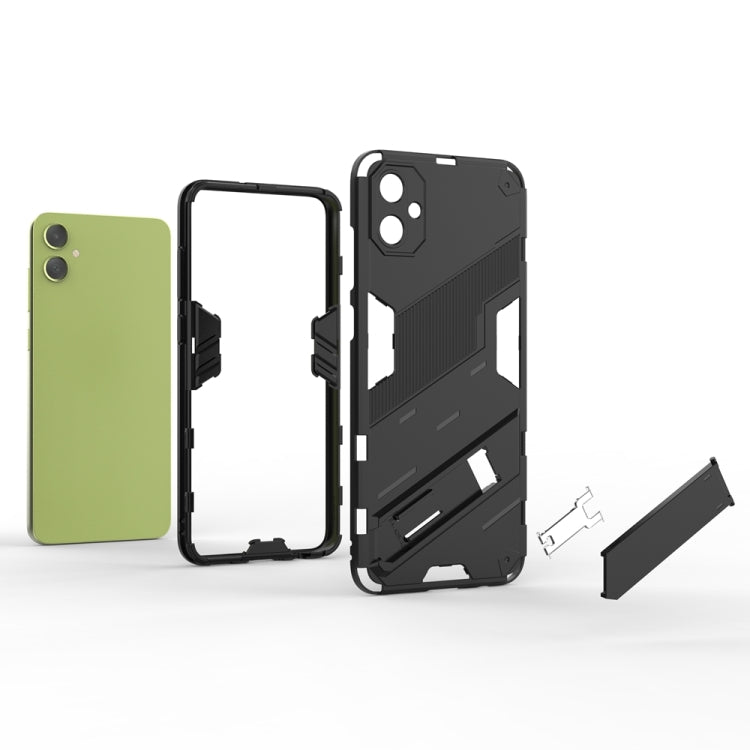 For Samsung Galaxy A05 4G Punk Armor 2 in 1 PC + TPU Shockproof Phone Case with Invisible Holder(Light Red) - Galaxy Phone Cases by PMC TechLife | Online Shopping South Africa | PMC TechLife