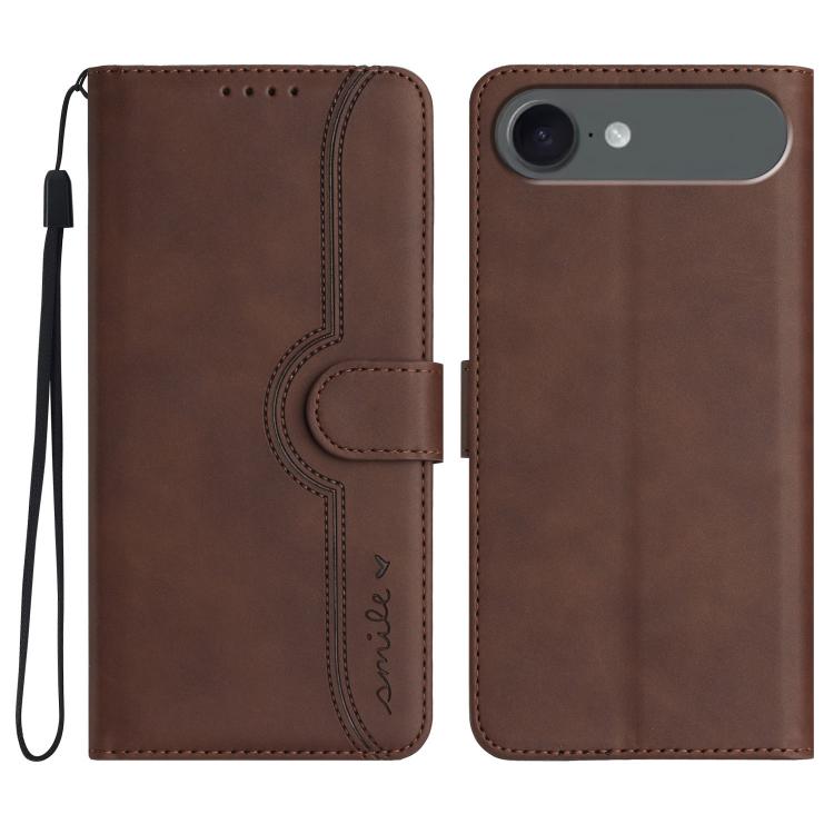 For iPhone 17 Air Heart Pattern Skin Feel Leather Phone Case(Brown) - free shipping - PMc TechLife - Order now!