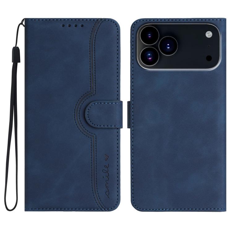 For iPhone 17 Pro Max Heart Pattern Skin Feel Leather Phone Case(Royal Blue) - free shipping - PMc TechLife - Order now!
