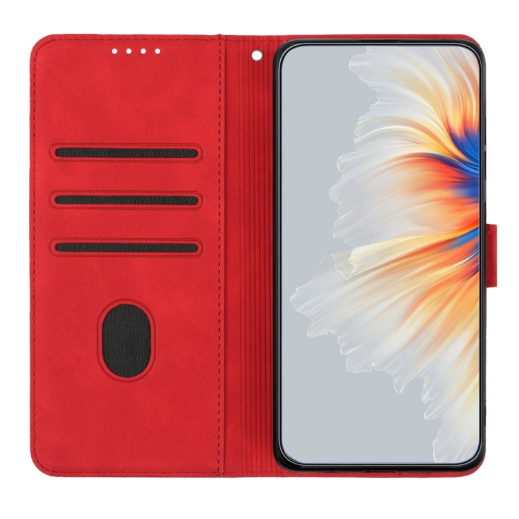 For Motorola Moto G Power 5G 2024 Heart Pattern Skin Feel Leather Phone Case(Red) - Motorola Cases by PMC Jewellery | Online Shopping South Africa | PMC Jewellery | Buy Now Pay Later Mobicred