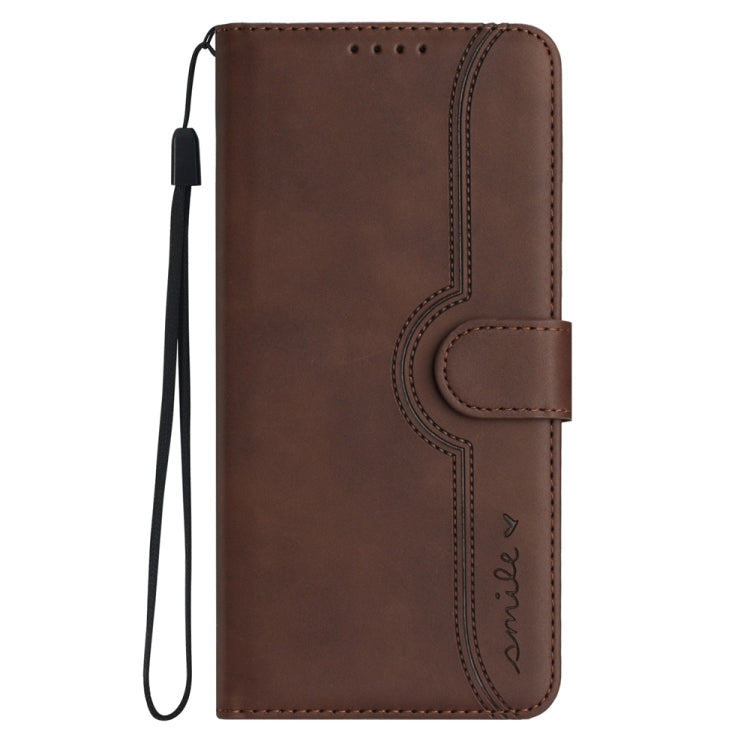 For Motorola Moto G Power 5G 2024 Heart Pattern Skin Feel Leather Phone Case(Brown) - Motorola Cases by PMC Jewellery | Online Shopping South Africa | PMC Jewellery | Buy Now Pay Later Mobicred