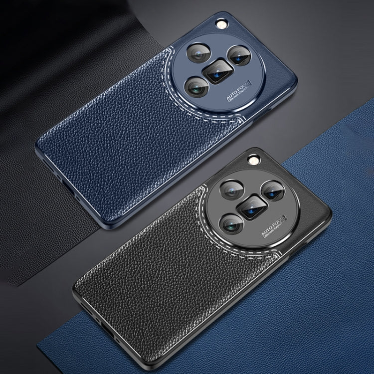 For OPPO Find X7 Ultra Litchi Texture Shockproof TPU Phone Case(Blue) - Find X7 Ultra Cases by PMC TechLife | Online Shopping South Africa | PMC TechLife | Buy Now Pay Later Mobicred