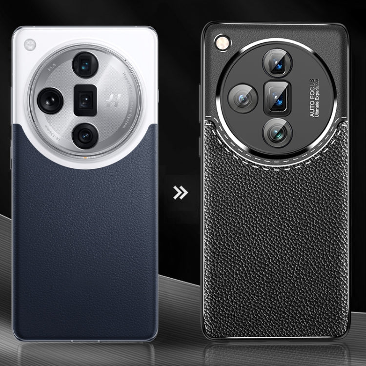 For OPPO Find X7 Ultra Litchi Texture Shockproof TPU Phone Case(Blue) - Find X7 Ultra Cases by PMC TechLife | Online Shopping South Africa | PMC TechLife | Buy Now Pay Later Mobicred