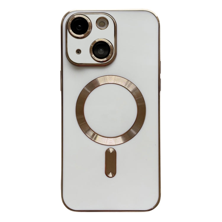 For iPhone 13 Magsafe Plating TPU Phone Case with Lens Film(White) - free shipping - PMC TechLife - Order now!