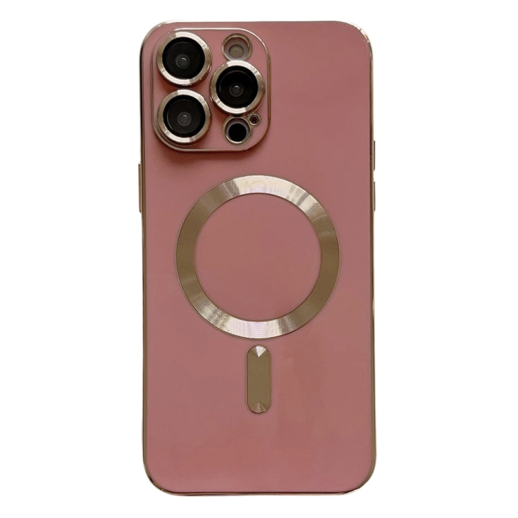 For iPhone 15 Pro Magsafe Plating TPU Phone Case with Lens Film(Rose Red) - iPhone 15 Pro Cases by PMC TechLife | Online Shopping South Africa | PMC TechLife
