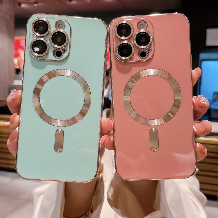 For iPhone 14 Pro Magsafe Plating TPU Phone Case with Lens Film(Light Blue) - iPhone 14 Pro Cases by PMC TechLife | Online Shopping South Africa | PMC TechLife