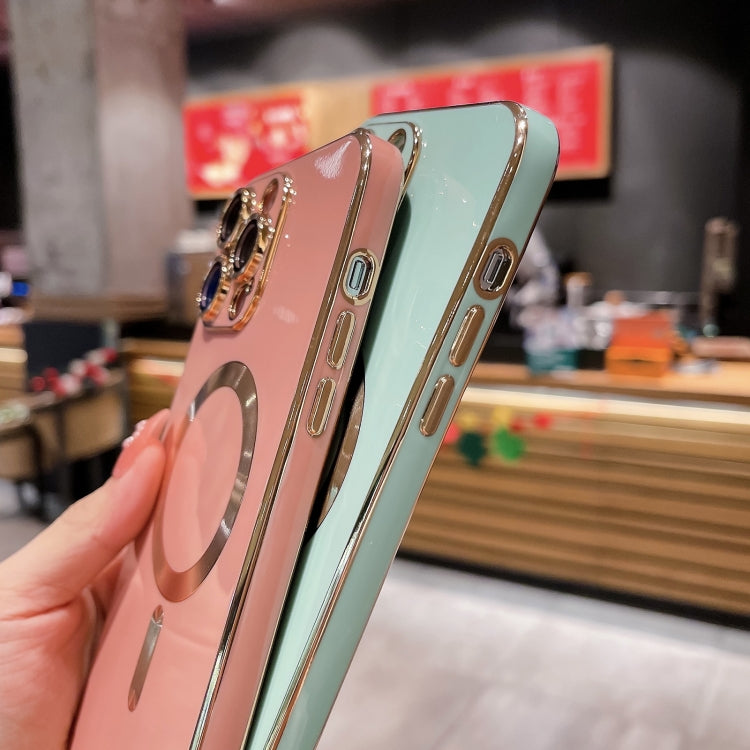 For iPhone 11 Pro Max Magsafe Plating TPU Phone Case with Lens Film(Light Blue) - iPhone 11 Pro Max Cases by PMC TechLife | Online Shopping South Africa | PMC TechLife