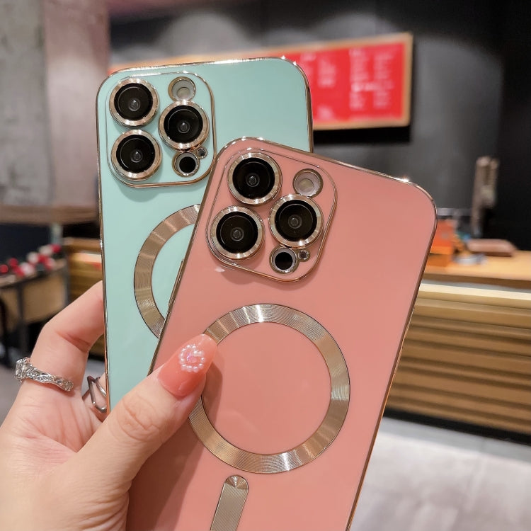 For iPhone 15 Pro Magsafe Plating TPU Phone Case with Lens Film(Blue) - iPhone 15 Pro Cases by PMC TechLife | Online Shopping South Africa | PMC TechLife | Buy Now Pay Later Mobicred