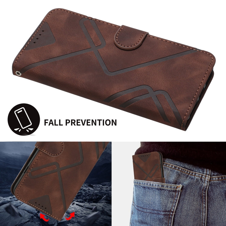 For Huawei Pura 70 Pro/70 Pro+ Line Pattern Skin Feel Leather Phone Case(Coffee) - free shipping - PMC Jewellery - Order now!