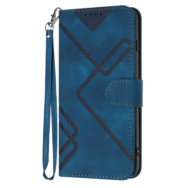 For Realme C67 4G Global Line Pattern Skin Feel Leather Phone Case(Royal Blue) - C67 Cases by PMC TechLife | Online Shopping South Africa | PMC TechLife | Buy Now Pay Later Mobicred