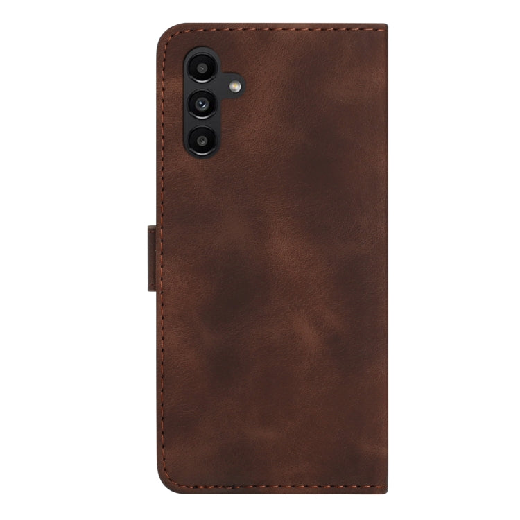 For Samsung Galaxy S23 FE 5G Line Pattern Skin Feel Leather Phone Case(Coffee) - Galaxy S23 FE 5G Cases by PMC TechLife | Online Shopping South Africa | PMC TechLife