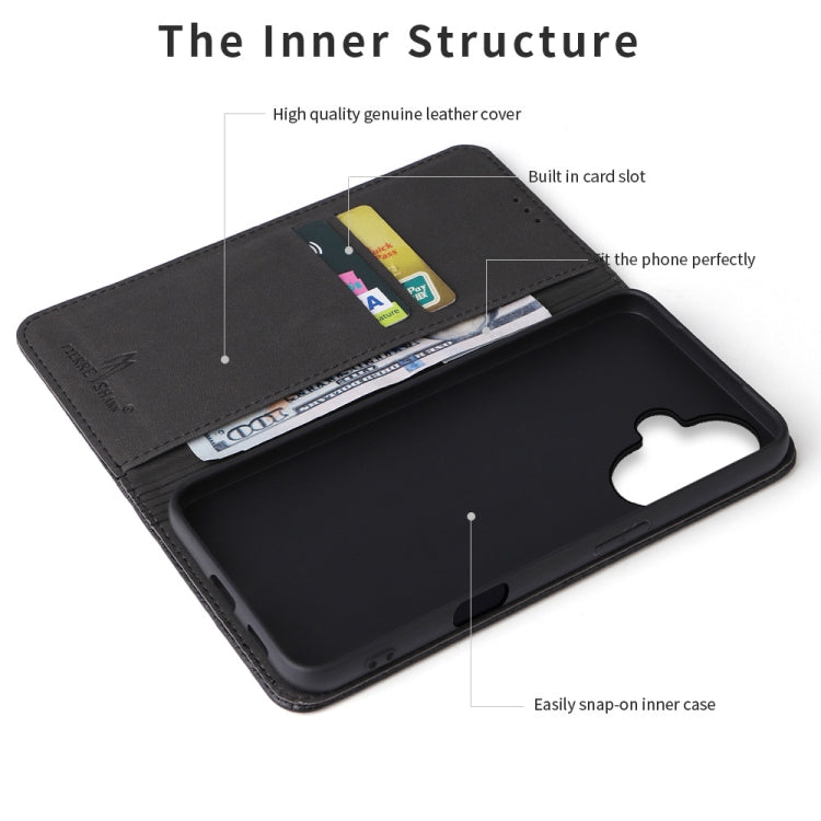 For iPhone 16 Plus Fierre Shann Crocodile Texture Magnetic Genuine Leather Phone Case(Black) - free shipping - PMC Jewellery - Order now!