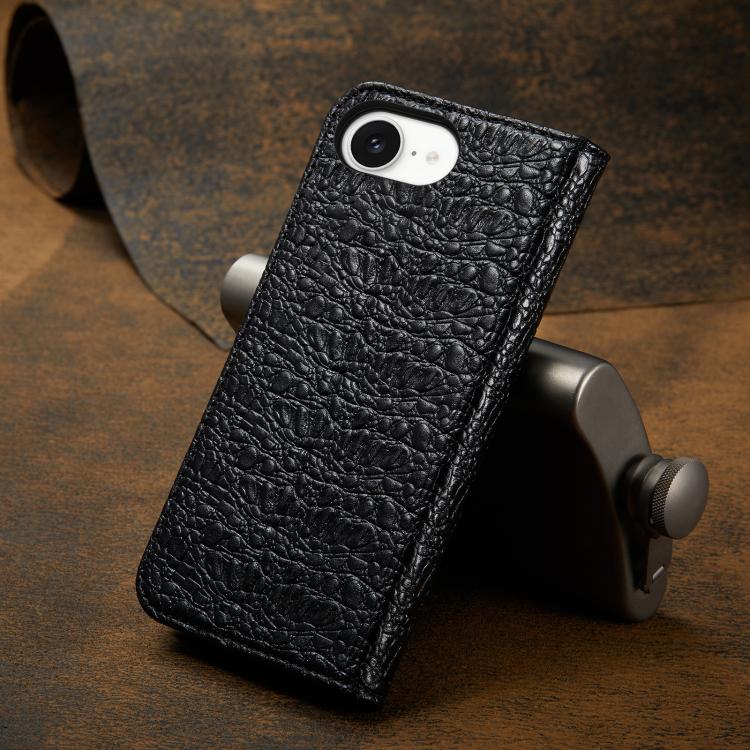 For iPhone 16e Fierre Shann Crocodile Texture Magnetic Genuine Leather Phone Case(Black) - free shipping - PMc TechLife - Order now!