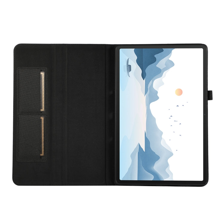 For Lenovo Tab P12 Horizontal Flip TPU + Fabric PU Leather Tablet Case(Black) - Lenovo by PMC TechLife | Online Shopping South Africa | PMC TechLife | Buy Now Pay Later Mobicred