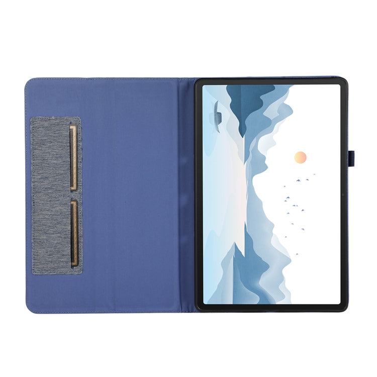 For Lenovo Tab P12 Horizontal Flip TPU + Fabric PU Leather Tablet Case(Dark Blue) - Lenovo by PMC TechLife | Online Shopping South Africa | PMC TechLife | Buy Now Pay Later Mobicred