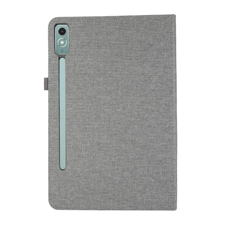 For Lenovo Tab P12 Horizontal Flip TPU + Fabric PU Leather Tablet Case(Grey) - Lenovo by PMC TechLife | Online Shopping South Africa | PMC TechLife | Buy Now Pay Later Mobicred