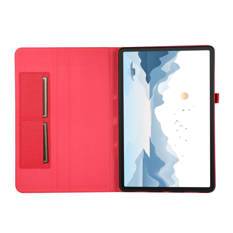 For Lenovo Tab P12 Horizontal Flip TPU + Fabric PU Leather Tablet Case(Red) - Lenovo by PMC TechLife | Online Shopping South Africa | PMC TechLife | Buy Now Pay Later Mobicred