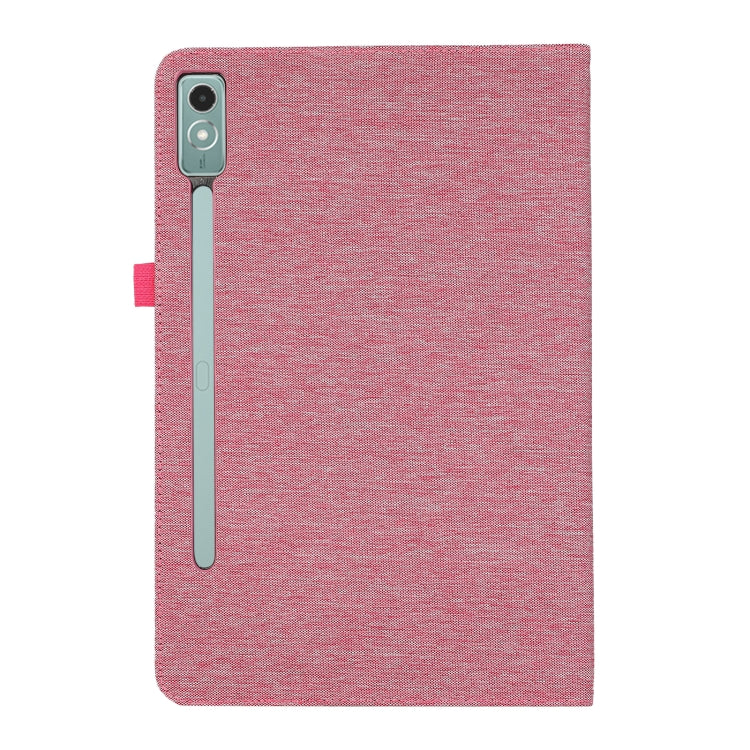 For Lenovo Tab P12 Horizontal Flip TPU + Fabric PU Leather Tablet Case(Rose Red) - Lenovo by PMC TechLife | Online Shopping South Africa | PMC TechLife | Buy Now Pay Later Mobicred