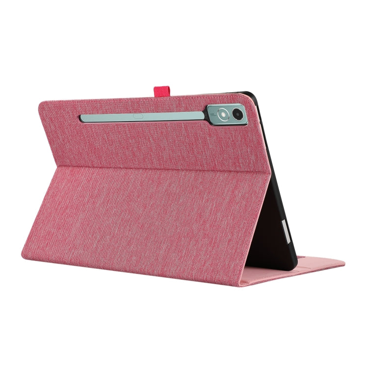 For Lenovo Tab P12 Horizontal Flip TPU + Fabric PU Leather Tablet Case(Rose Red) - Lenovo by PMC TechLife | Online Shopping South Africa | PMC TechLife | Buy Now Pay Later Mobicred