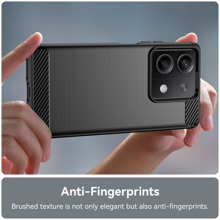 For Xiaomi Redmi Note 13 5G Brushed Texture Carbon Fiber TPU Phone Case(Black) - Note 13 Cases by PMC TechLife | Online Shopping South Africa | PMC TechLife