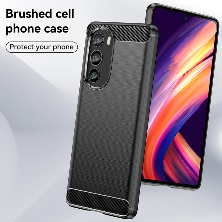 For Motorola Edge+ 2022 Brushed Texture Carbon Fiber TPU Phone Case(Black) - Motorola Cases by PMC TechLife | Online Shopping South Africa | PMC TechLife | Buy Now Pay Later Mobicred