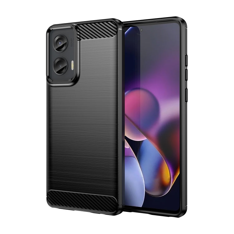 For Motorola Moto G Stylus 5G 2024 Brushed Texture Carbon Fiber TPU Phone Case(Black) - Motorola Cases by PMC TechLife | Online Shopping South Africa | PMC TechLife | Buy Now Pay Later Mobicred