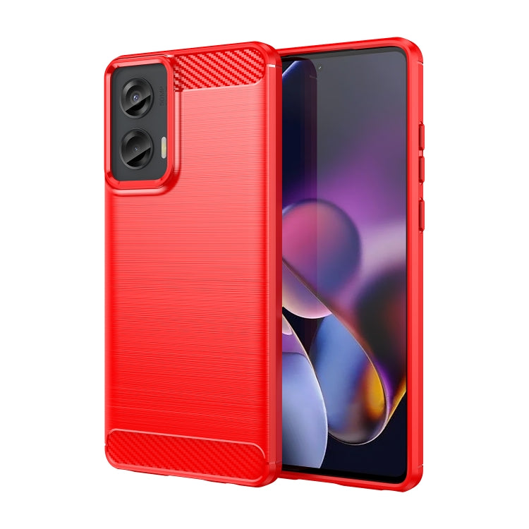 For Motorola Moto G Stylus 5G 2024 Brushed Texture Carbon Fiber TPU Phone Case(Red) - Motorola Cases by PMC TechLife | Online Shopping South Africa | PMC TechLife | Buy Now Pay Later Mobicred