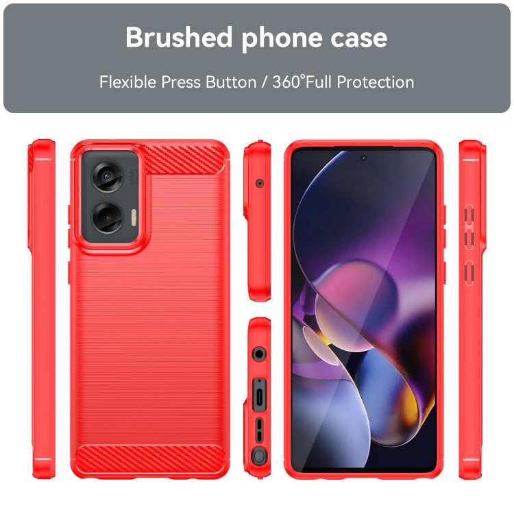 For Motorola Moto G Stylus 5G 2024 Brushed Texture Carbon Fiber TPU Phone Case(Red) - Motorola Cases by PMC TechLife | Online Shopping South Africa | PMC TechLife | Buy Now Pay Later Mobicred