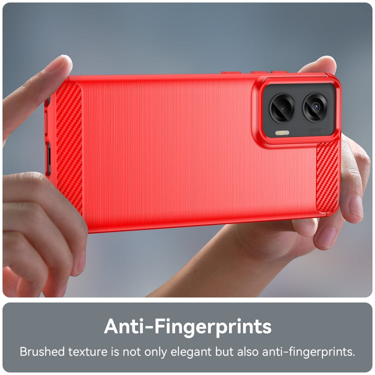 For Motorola Moto G Stylus 5G 2024 Brushed Texture Carbon Fiber TPU Phone Case(Red) - Motorola Cases by PMC TechLife | Online Shopping South Africa | PMC TechLife | Buy Now Pay Later Mobicred