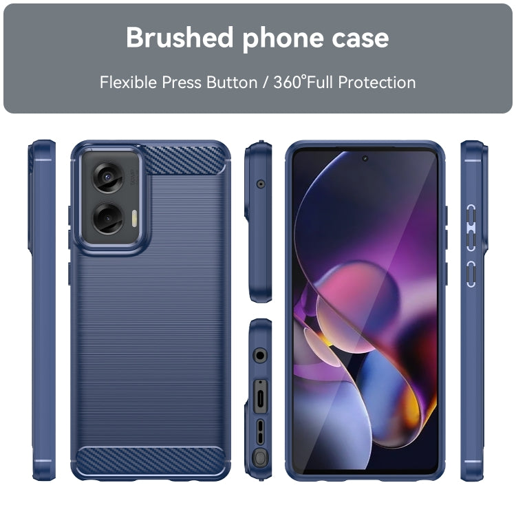 For Motorola Moto G Stylus 5G 2024 Brushed Texture Carbon Fiber TPU Phone Case(Blue) - Motorola Cases by PMC TechLife | Online Shopping South Africa | PMC TechLife | Buy Now Pay Later Mobicred