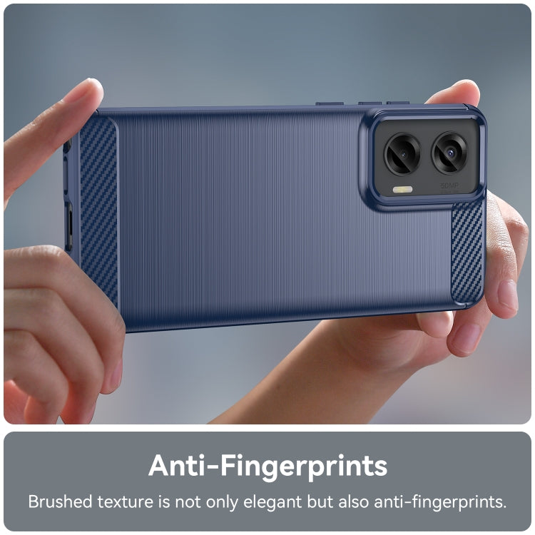 For Motorola Moto G Stylus 5G 2024 Brushed Texture Carbon Fiber TPU Phone Case(Blue) - Motorola Cases by PMC TechLife | Online Shopping South Africa | PMC TechLife | Buy Now Pay Later Mobicred