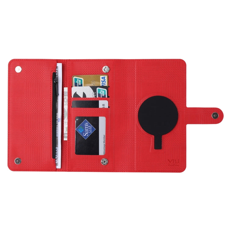 For iPhone 13 Pro Max ViLi GHB Series MagSafe Magnetic Zipper Leather Phone Case(Red) - free shipping - PMC Jewellery - Order now!