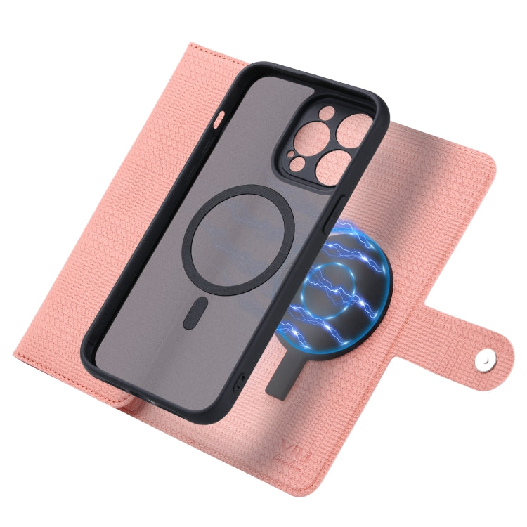 For iPhone 14 Pro ViLi GHB Series MagSafe Magnetic Zipper Leather Phone Case(Pink) - free shipping - PMC Jewellery - Order now!