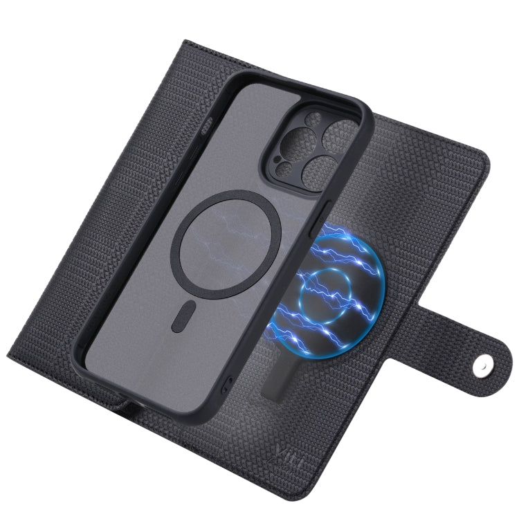 For iPhone 15 ViLi GHB Series MagSafe Magnetic Zipper Leather Phone Case(Black) - free shipping - PMC Jewellery - Order now!