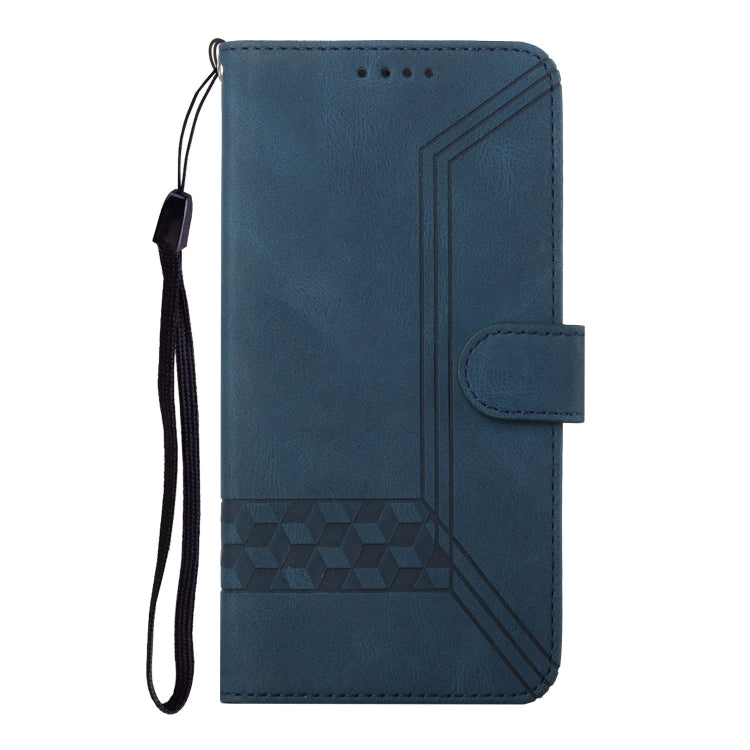 For OPPO A79 Cubic Skin Feel Flip Leather Phone Case(Blue) - free shipping - PMC TechLife - Order now!