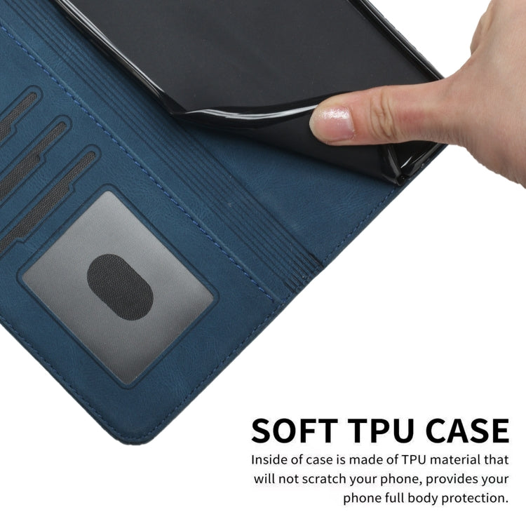 For OPPO A79 Cubic Skin Feel Flip Leather Phone Case(Blue) - free shipping - PMC TechLife - Order now!