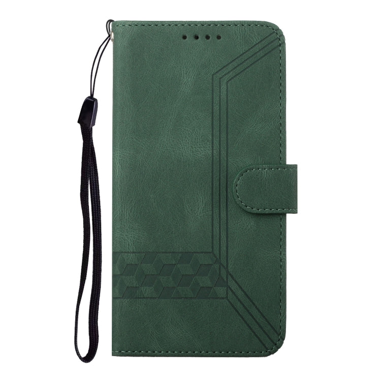 For Motorola Moto G Power 5G 2024 Cubic Skin Feel Flip Leather Phone Case(Green) - Motorola Cases by PMC Jewellery | Online Shopping South Africa | PMC Jewellery | Buy Now Pay Later Mobicred