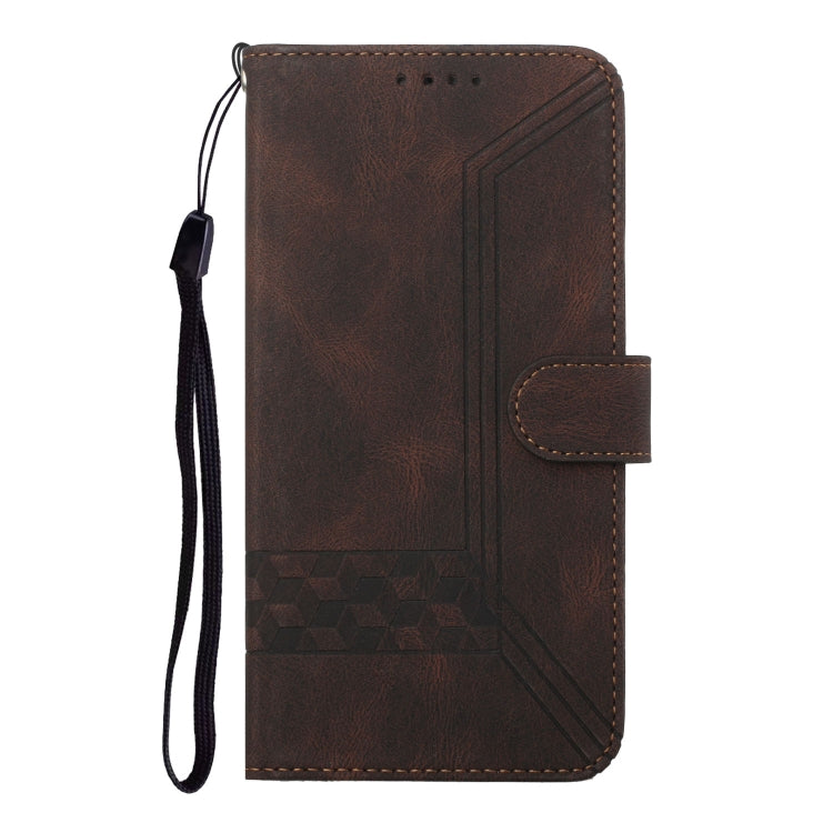 For Motorola Moto G Stylus 5G 2024 Cubic Skin Feel Flip Leather Phone Case(Brown) - Motorola Cases by PMC Jewellery | Online Shopping South Africa | PMC Jewellery | Buy Now Pay Later Mobicred