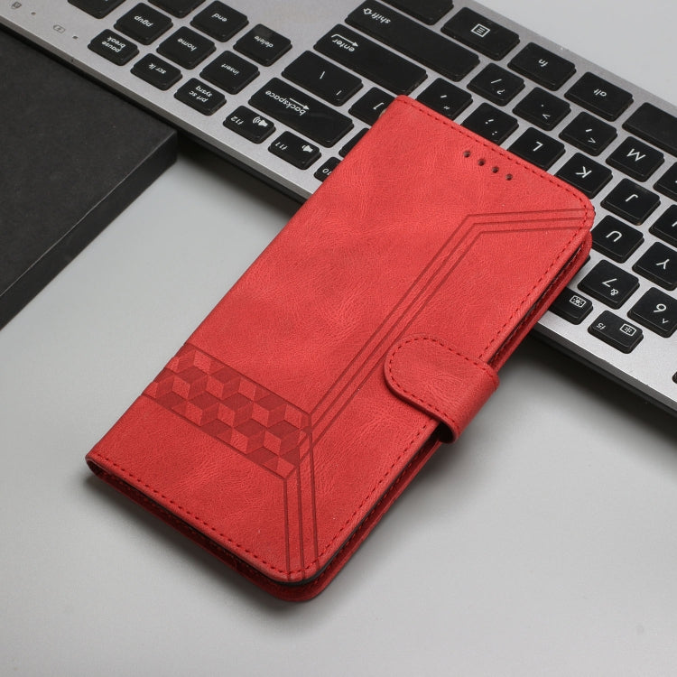 For Motorola Moto G Stylus 5G 2024 Cubic Skin Feel Flip Leather Phone Case(Red) - Motorola Cases by PMC Jewellery | Online Shopping South Africa | PMC Jewellery | Buy Now Pay Later Mobicred