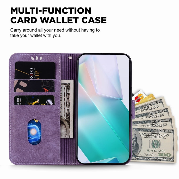 For Motorola Edge 2024 Little Tiger Embossed Leather Phone Case(Purple) - Motorola Cases by PMC Jewellery | Online Shopping South Africa | PMC Jewellery | Buy Now Pay Later Mobicred