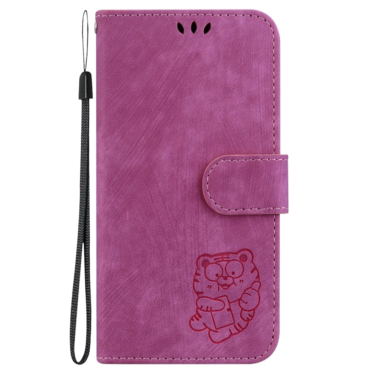 For Motorola Edge 2024 Little Tiger Embossed Leather Phone Case(Rose Red) - Motorola Cases by PMC Jewellery | Online Shopping South Africa | PMC Jewellery | Buy Now Pay Later Mobicred