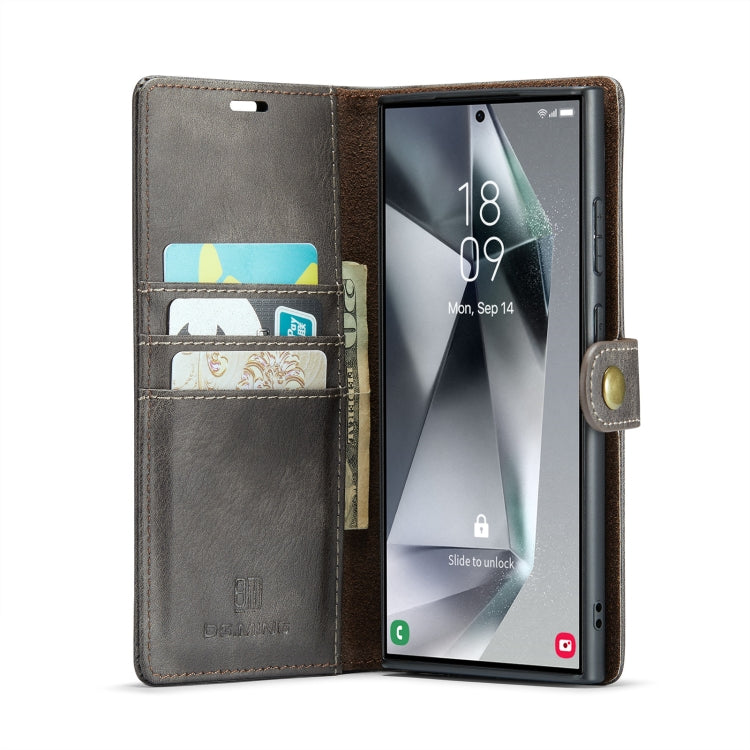 For Samsung Galaxy S24 Ultra 5G DG.MING Crazy Horse Texture Detachable Magnetic Leather Case(Grey) - free shipping - PMC Jewellery - Order now!