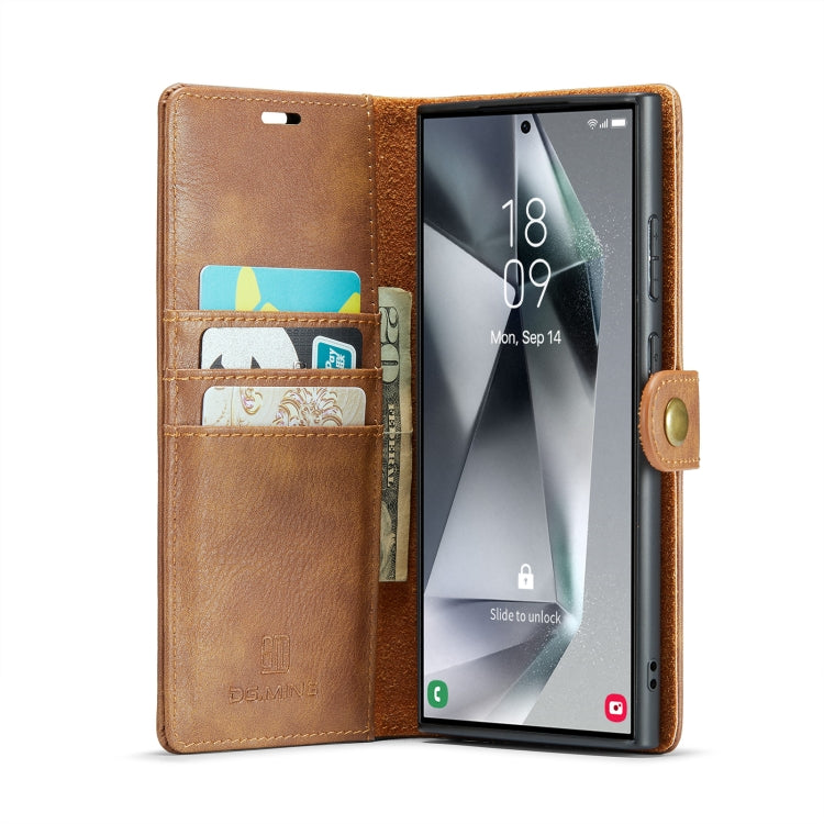 For Samsung Galaxy S24 Ultra 5G DG.MING Crazy Horse Texture Detachable Magnetic Leather Case(Brown) - free shipping - PMC Jewellery - Order now!