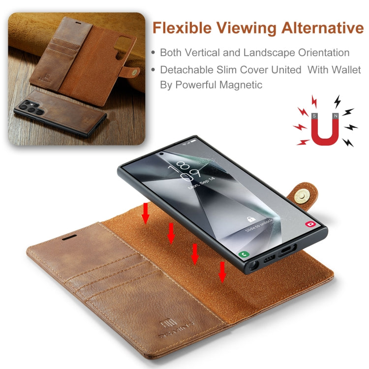 For Samsung Galaxy S24 Ultra 5G DG.MING Crazy Horse Texture Detachable Magnetic Leather Case(Brown) - free shipping - PMC Jewellery - Order now!