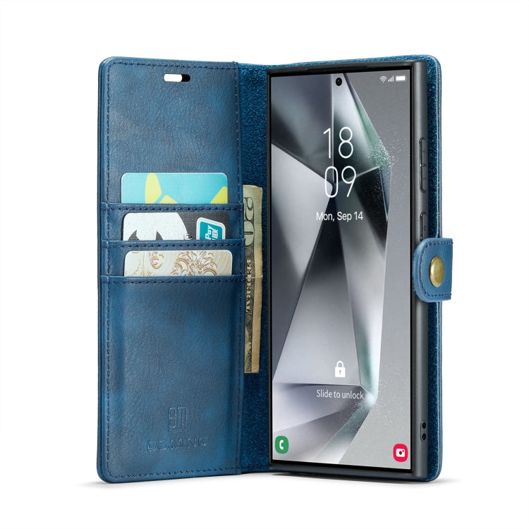 For Samsung Galaxy S24 Ultra 5G DG.MING Crazy Horse Texture Detachable Magnetic Leather Case(Blue) - free shipping - PMC Jewellery - Order now!